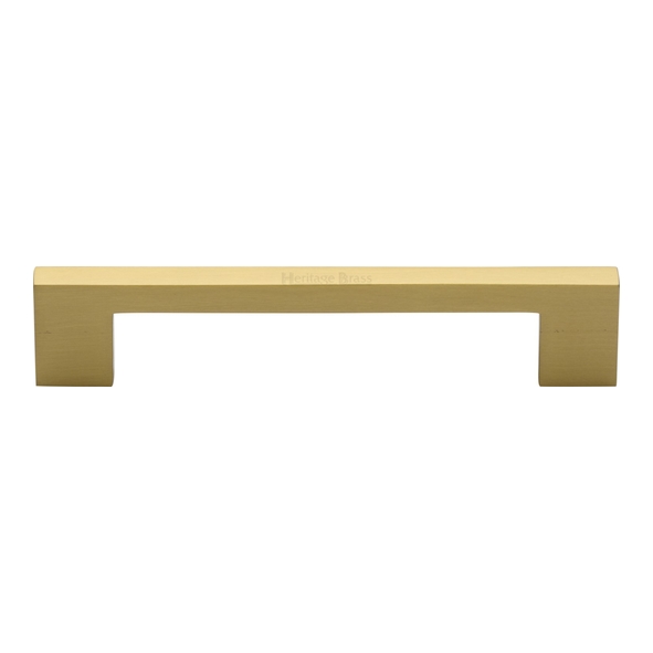 C0337 128-SB • 128 x 148 x 30mm • Satin Brass • Heritage Brass Metro Cabinet Pull Handle